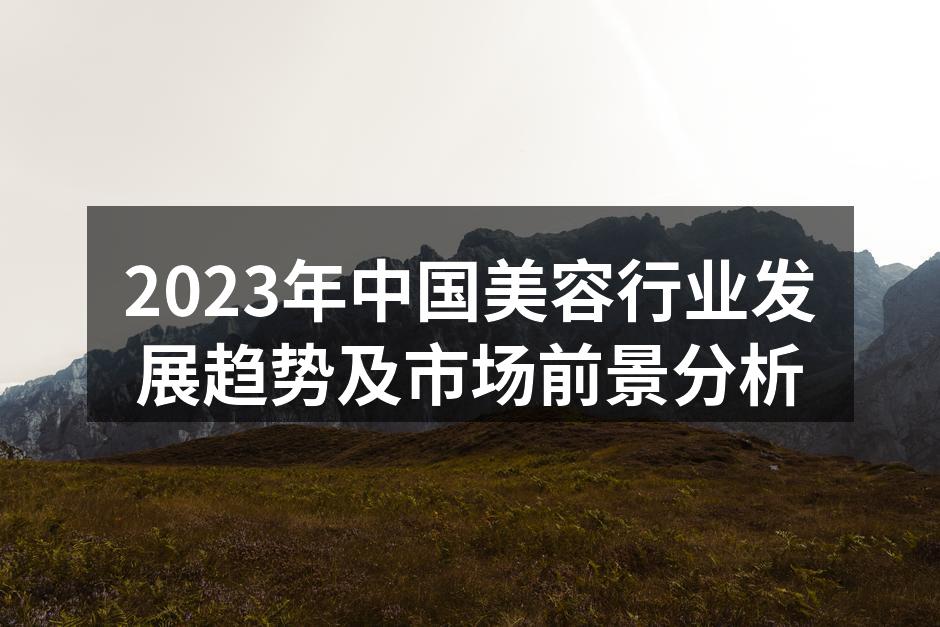 2023年中国美容行业发展趋势及市场前景